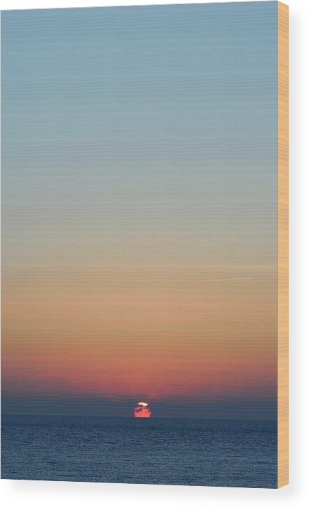 Tranquility Wood Print featuring the photograph Sunset Over Sea In Cyprus by Lyn Holly Coorg