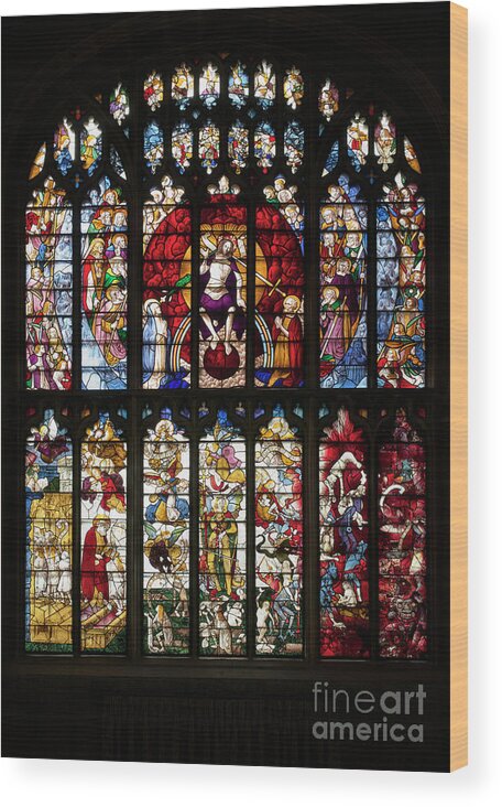Medieval Wood Print featuring the photograph The Last Judgment Window by Tim Gainey