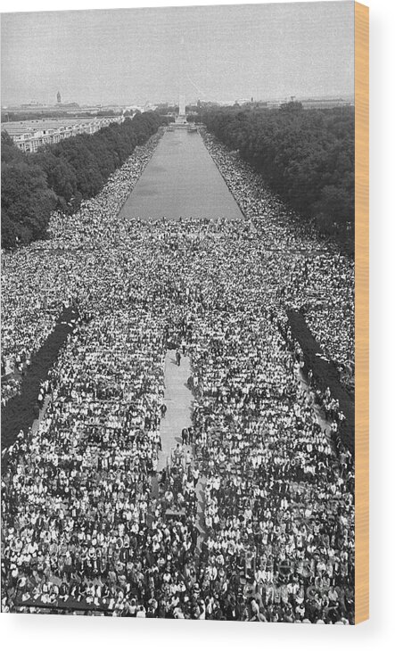 Crowd Of People Wood Print featuring the photograph The March On Washington At The Lincoln by Bettmann