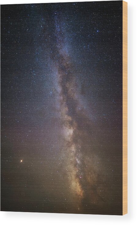 Milky Way Wood Print featuring the photograph The Milky Way and Mars by Ryan Wyckoff