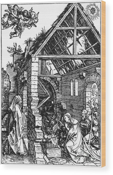 Engraving Wood Print featuring the drawing The Nativity, C1503 1964 by Print Collector