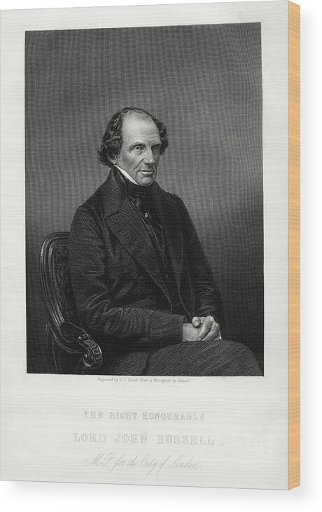 Engraving Wood Print featuring the drawing The Right Honourable John Russell, 1st by Print Collector