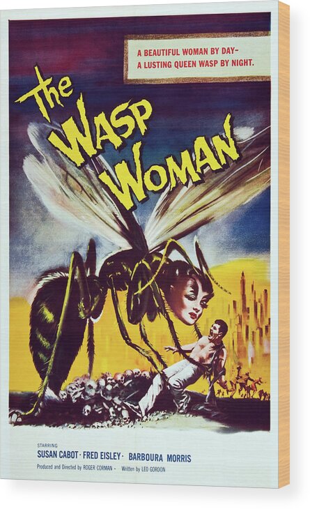 Wasp Wood Print featuring the painting The Wasp Woman by Unknown