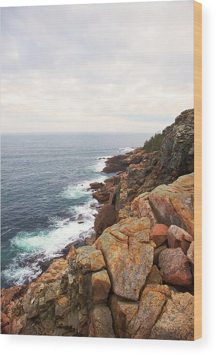 Scenics Wood Print featuring the photograph View From Cliffs To Atlantic Ocean by Thomas Northcut