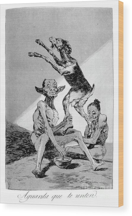 Etching Wood Print featuring the drawing Wait Till Youve Been Anointed, 1799 by Print Collector