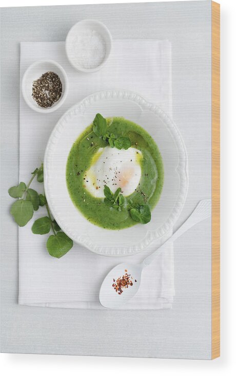 Pepper Shaker Wood Print featuring the photograph Watercress Soup by Komargallery