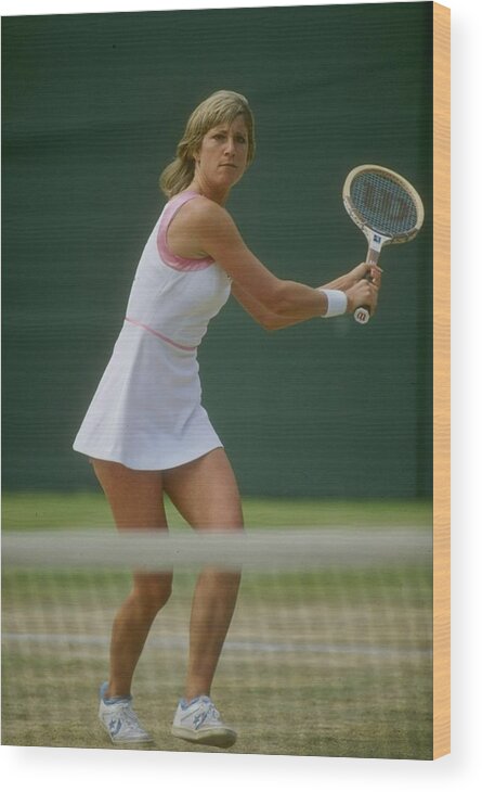1980-1989 Wood Print featuring the photograph Wimbledon Evert by Tony Duffy