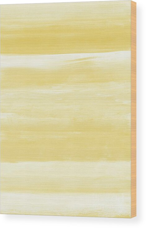 Painting Wood Print featuring the drawing Yellow Watercolor Abstract Minimalism #1 #minimal #painting #decor #art by Anitas and Bellas Art