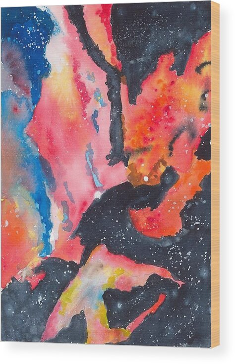 Carina Nebula Wood Print featuring the painting Carina Nebula #1 by Diane Chinn