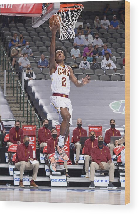 Collin Sexton Wood Print featuring the photograph Cleveland Cavaliers v Dallas Mavericks #1 by Glenn James