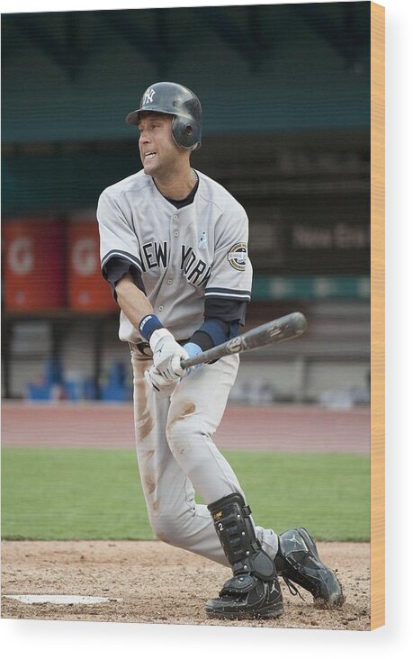 People Wood Print featuring the photograph Derek Jeter by Ronald C. Modra/sports Imagery