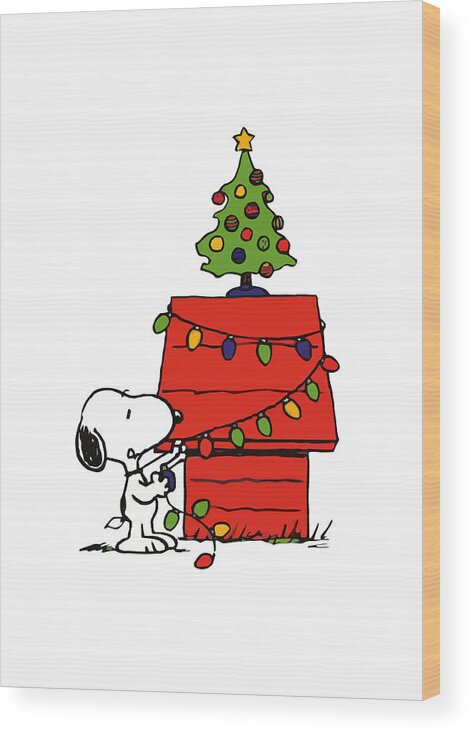 snoopy Christmas #1 Wood Print by Ronald M Cole - Pixels