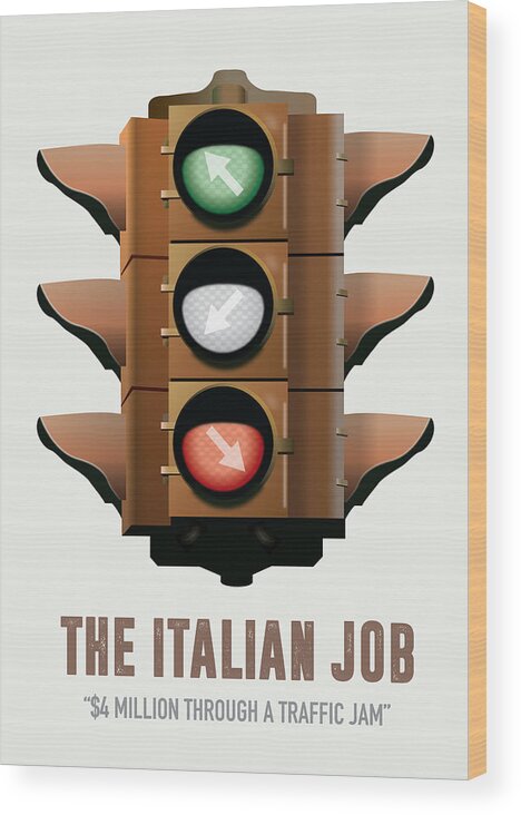 Movie Poster Wood Print featuring the digital art The Italian Job - Alternative Movie Poster #1 by Movie Poster Boy