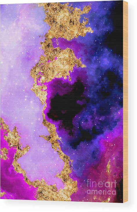 Holyrockarts Wood Print featuring the mixed media 100 Starry Nebulas in Space Abstract Digital Painting 007 by Holy Rock Design