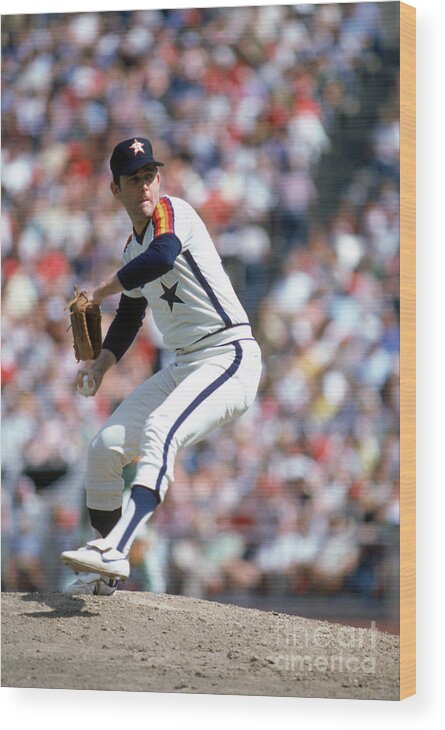 1980-1989 Wood Print featuring the photograph Nolan Ryan by Rich Pilling