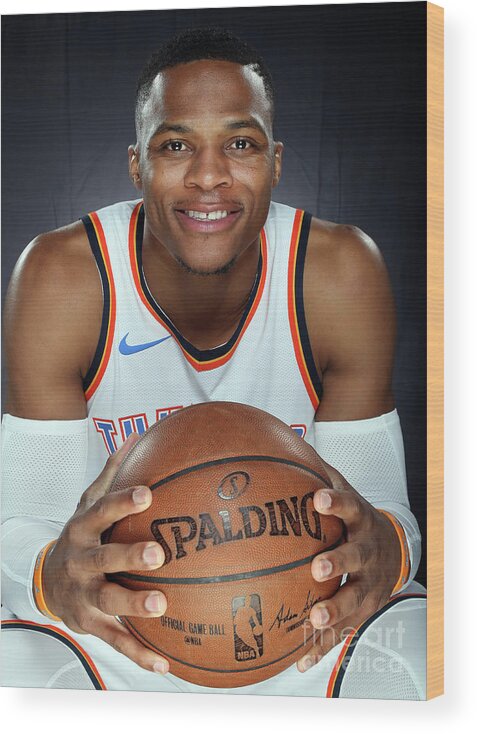 Media Day Wood Print featuring the photograph Russell Westbrook by Layne Murdoch