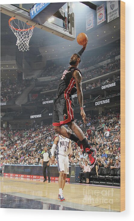Nba Pro Basketball Wood Print featuring the photograph Lebron James #15 by Nathaniel S. Butler