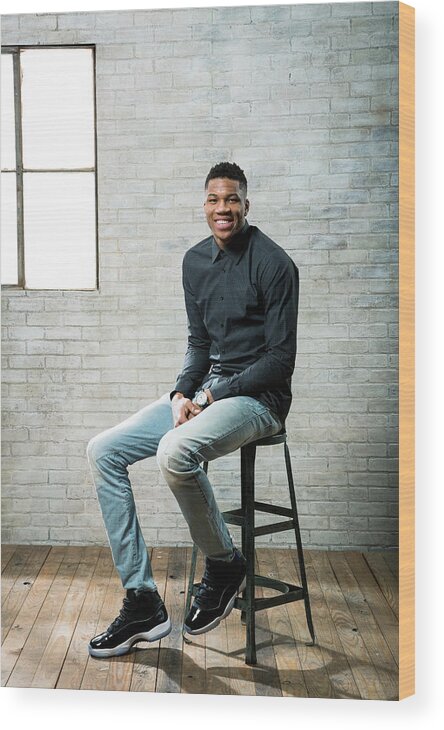 Nba Pro Basketball Wood Print featuring the photograph Giannis Antetokounmpo by Nathaniel S. Butler