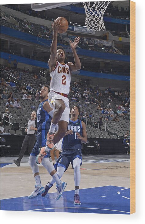 Collin Sexton Wood Print featuring the photograph Cleveland Cavaliers v Dallas Mavericks by Glenn James