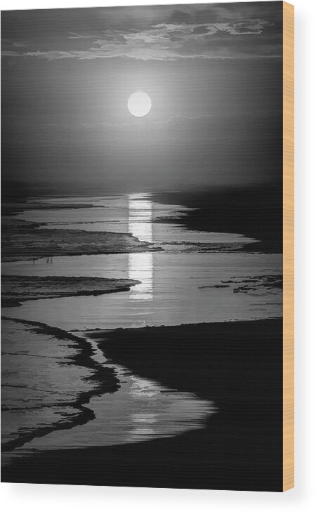 Sunset Wood Print featuring the photograph Sunset on Indian Beach #2 by Allen Carroll
