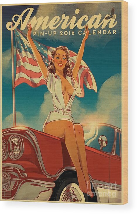 Pin Wood Print featuring the photograph WW2 Pinup Girls #3 by Action