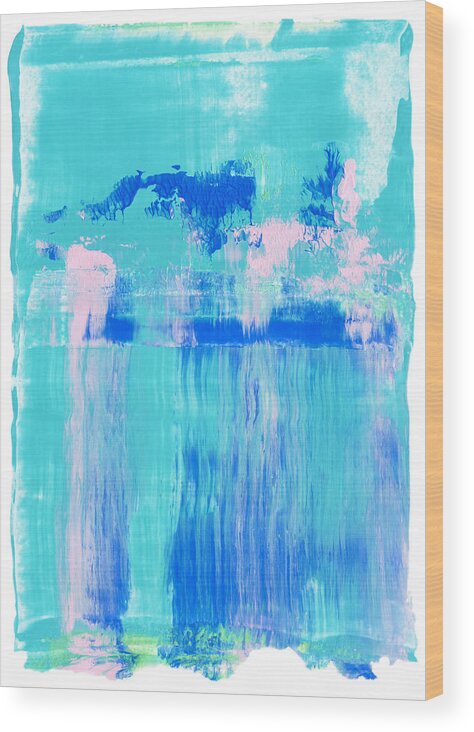 Colorful Wood Print featuring the painting 0037-Summer Rain by Anke Classen