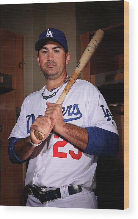 Media Day Wood Print featuring the photograph Adrian Gonzalez by Christian Petersen