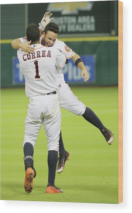 People Wood Print featuring the photograph Carlos Correa #5 by Scott Halleran