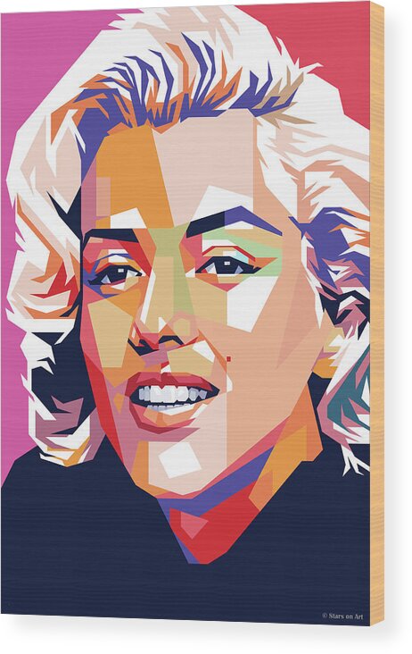Marilyn Monroe Wood Print featuring the painting Marilyn Monroe #2 by Movie World Posters