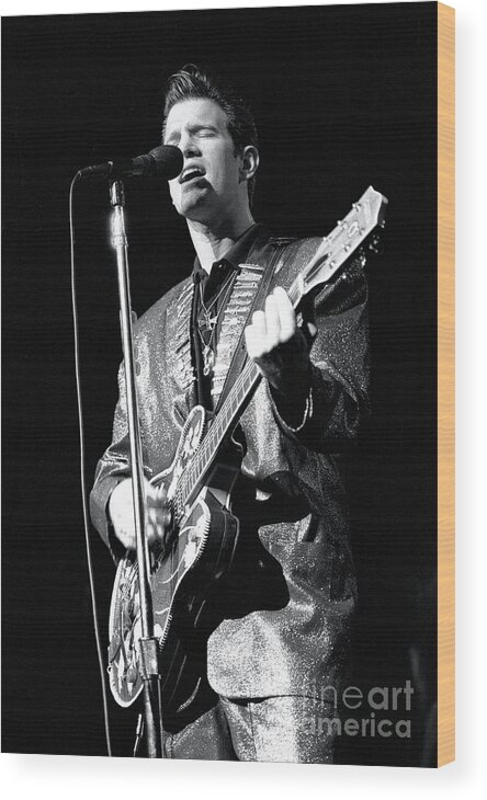 Singer Wood Print featuring the photograph Chris Isaak #7 by Concert Photos