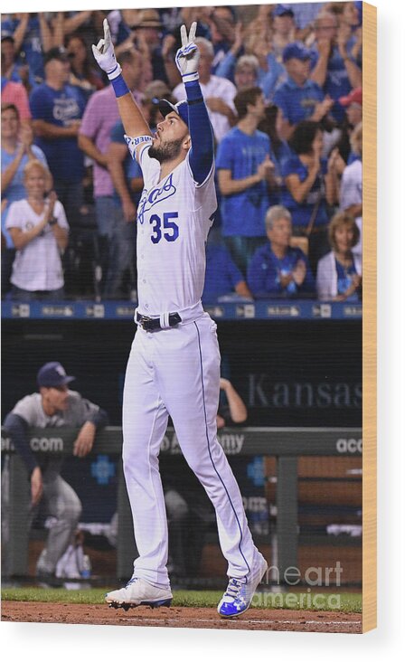 People Wood Print featuring the photograph Eric Hosmer by Ed Zurga