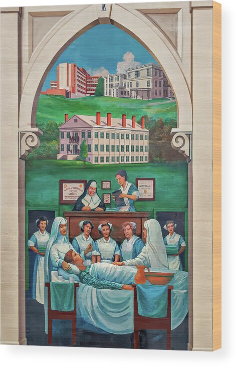 Mural Wood Print featuring the photograph A Century of Christian Service to Man and God by Maria Coulson