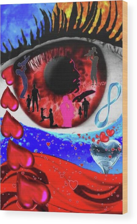 A Fathers Love Poem Wood Print featuring the digital art A Fathers Love Beholders Eye by Stephen Battel