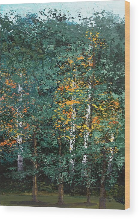 Landscape Wood Print featuring the painting A Quiet Place by Linda Bailey