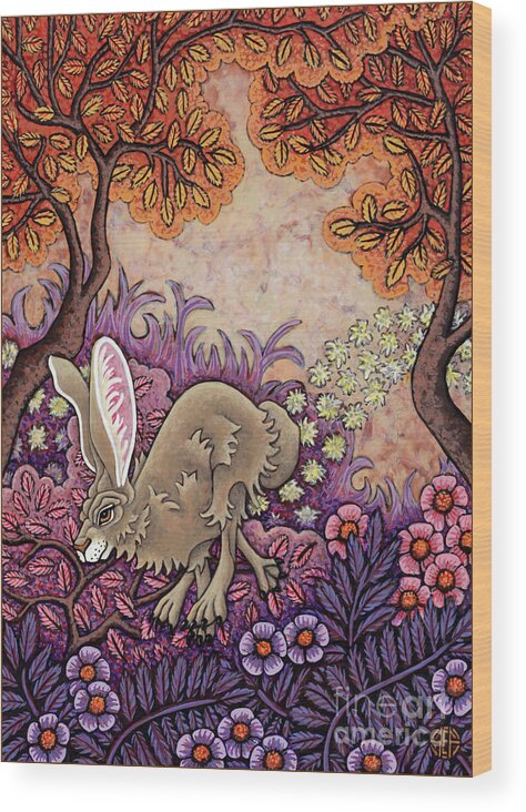 Hare Wood Print featuring the painting A Splendacious Adventure by Amy E Fraser