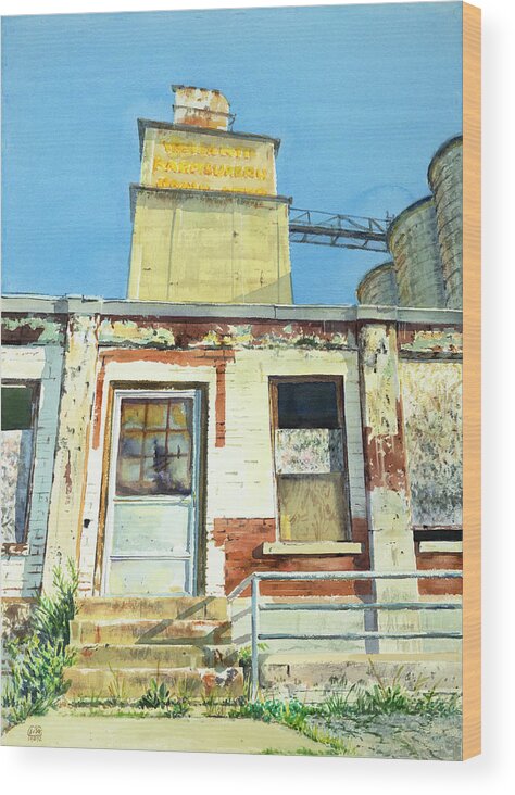 Architecture Wood Print featuring the painting Abandonment by Lisa Tennant