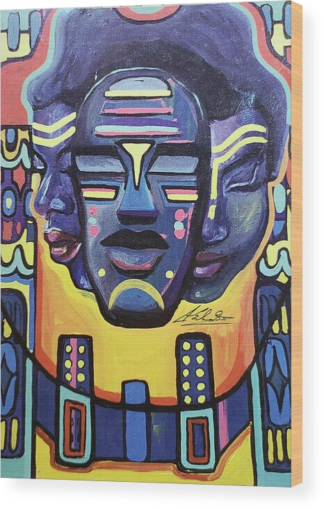Culture Wood Print featuring the painting African Heritage by Alphonso Edwards II