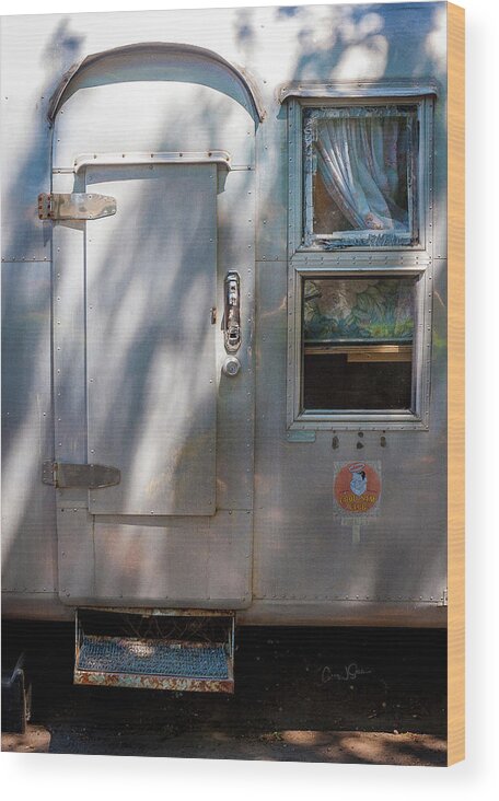 Airstream Wood Print featuring the photograph Airstream Door by Craig J Satterlee