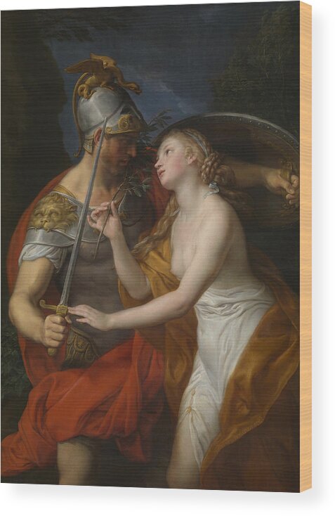 18th Century Art Wood Print featuring the painting Allegory of Peace and War by Pompeo Girolamo Batoni