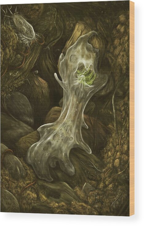 Amoeba Wood Print featuring the digital art Amoeba by Kate Solbakk