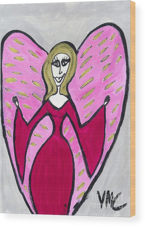 Angel Wood Print featuring the painting Amorratrea Angel of Purpose by Victoria Mary Clarke