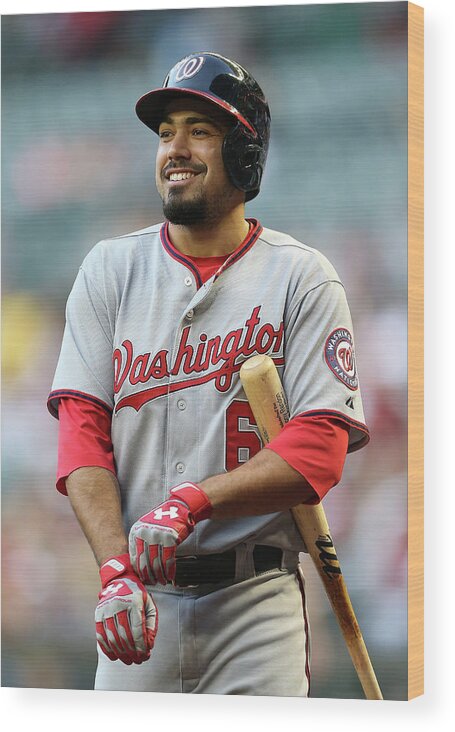 National League Baseball Wood Print featuring the photograph Anthony Rendon by Christian Petersen