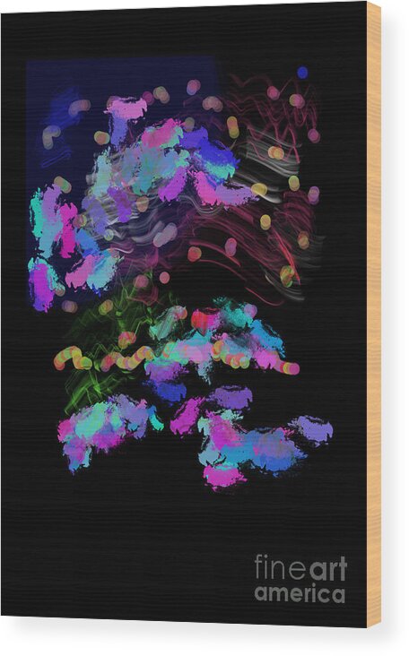Abstract Expressionism Wood Print featuring the digital art As We Step into the Night by Zotshee Zotshee