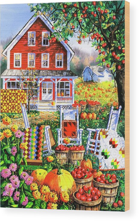 Autumn Wood Print featuring the painting Autumn Joy by Diane Phalen