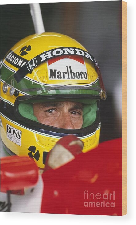 Ayrton Senna Wood Print featuring the photograph Ayrton Senna. Honda Marlboro McLaren by Oleg Konin