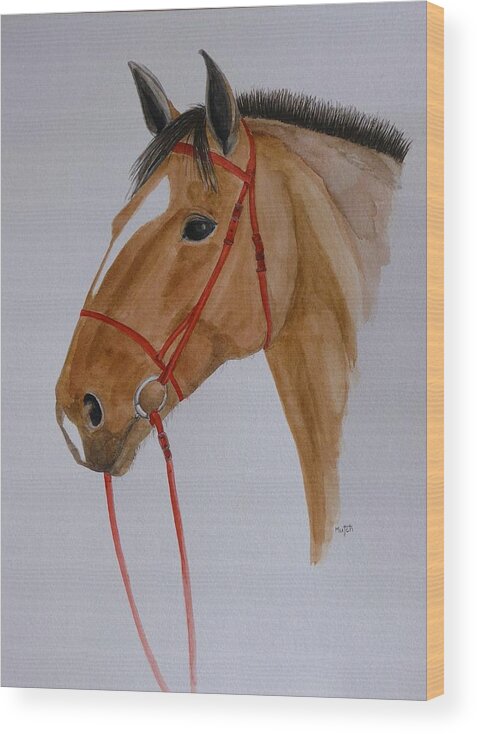 Horse Wood Print featuring the painting Bay by Lisa Mutch