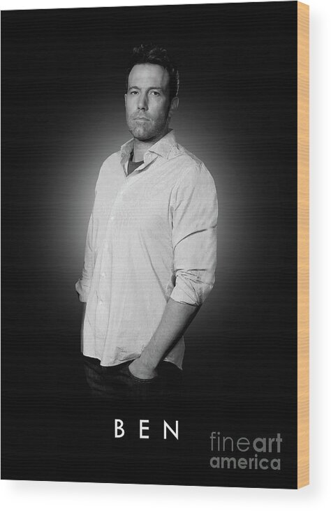 Ben Affleck Wood Print featuring the digital art Ben Affleck by Bo Kev