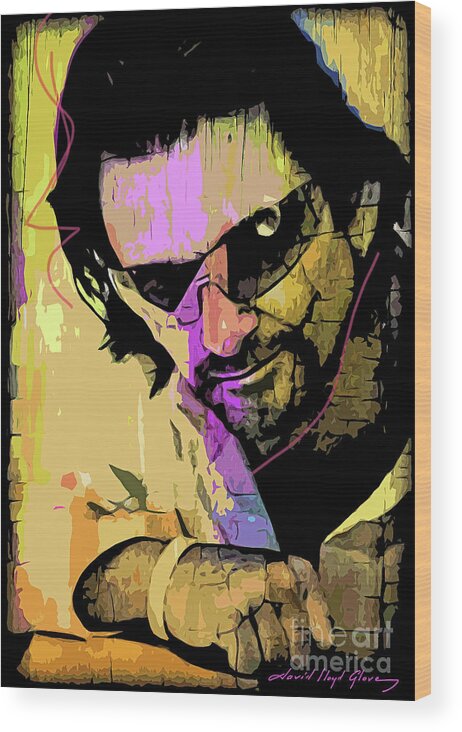 Bono Wood Print featuring the painting Bono by David Lloyd Glover