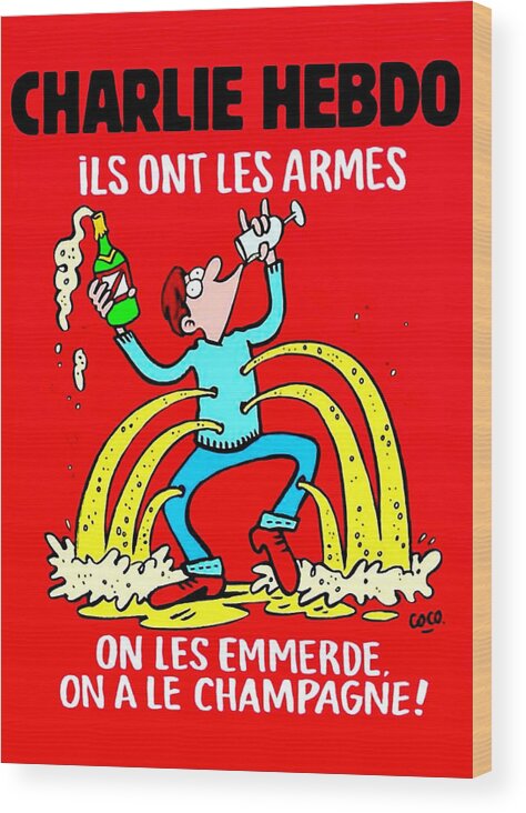 Charlie Wood Print featuring the digital art Charlie Hebdo by Larry Beat