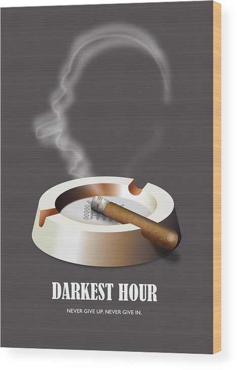 Movie Poster Wood Print featuring the digital art Darkest Hour - Alternative Movie Poster by Movie Poster Boy
